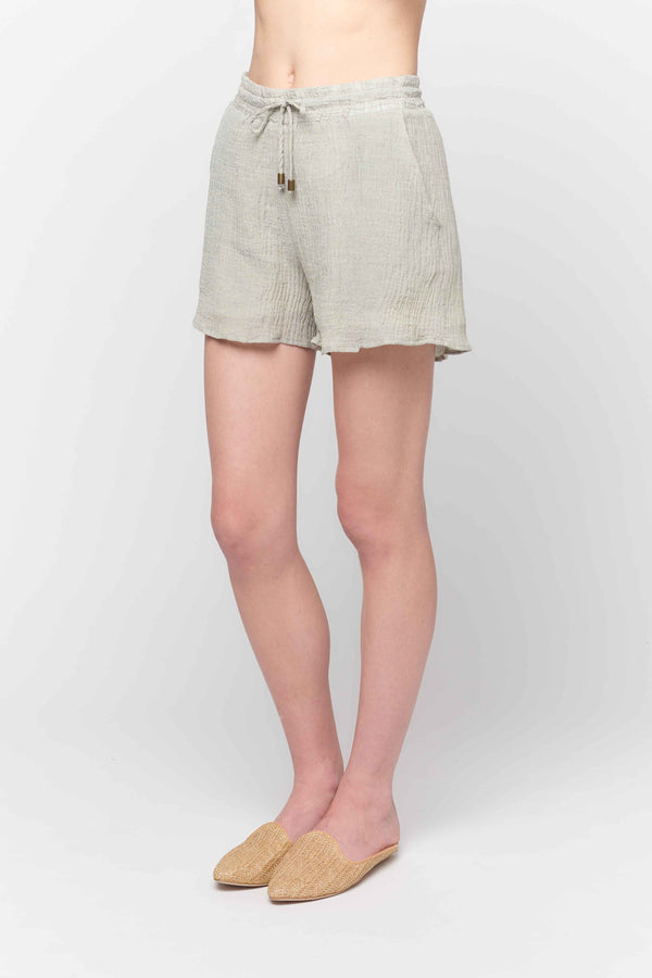 Linen Gauze Drawstring Shorts