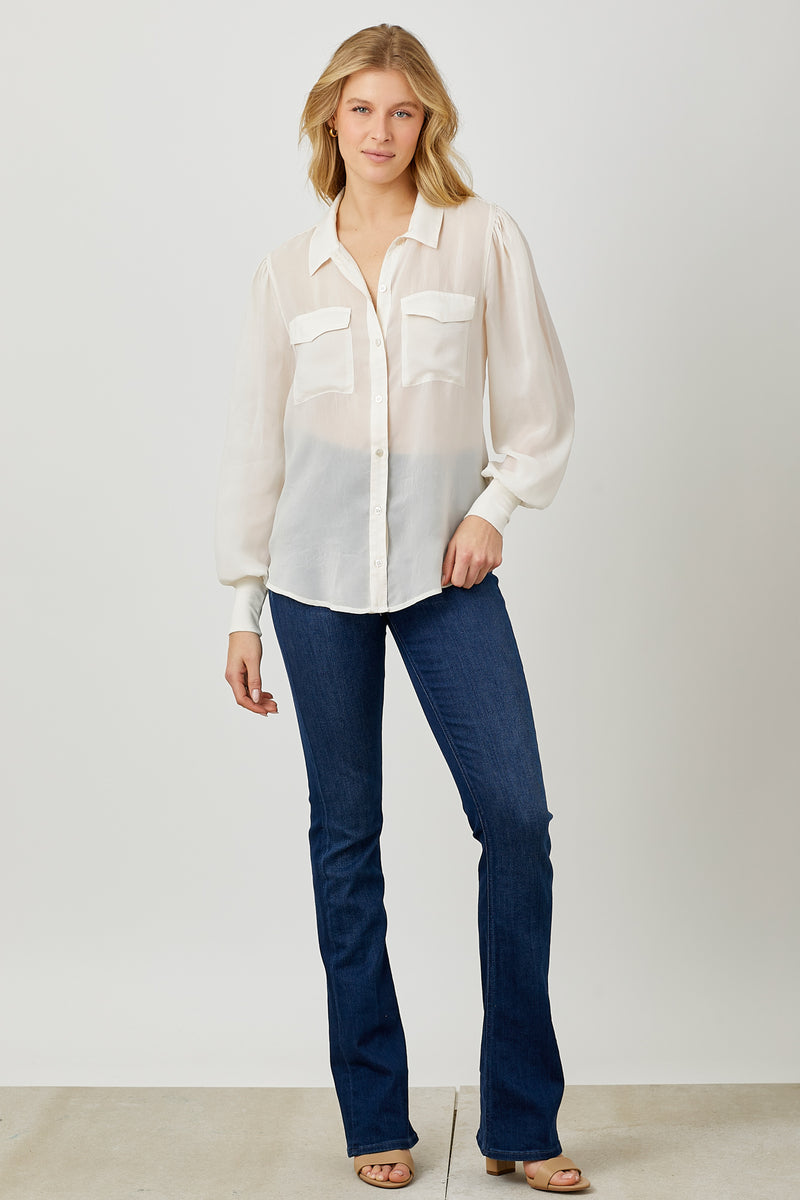 Long Sleeve Rib Cuff Button up shirt