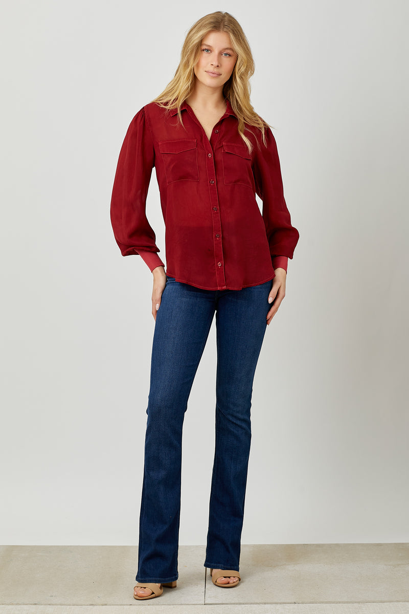 Long Sleeve Rib Cuff Button up shirt