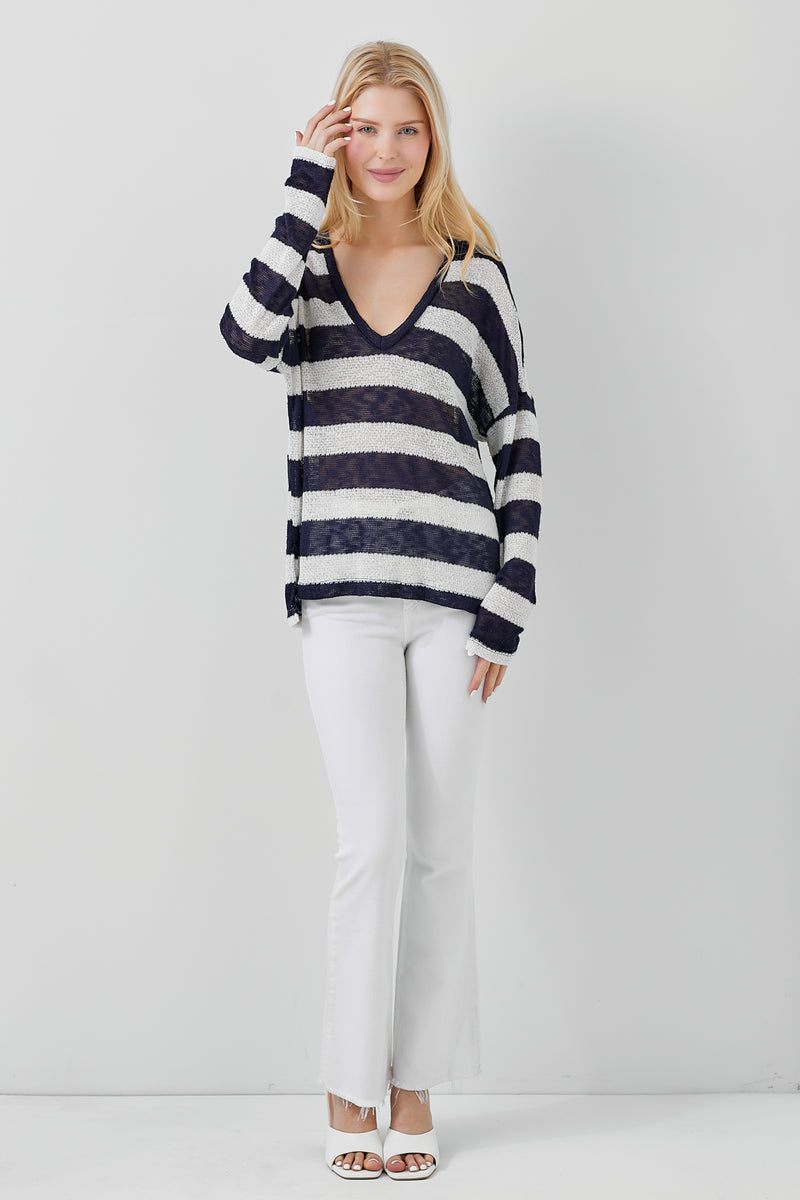 Long Sleeve V NecK  Top