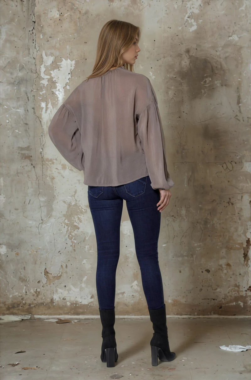Long Sleeve Blouson Top