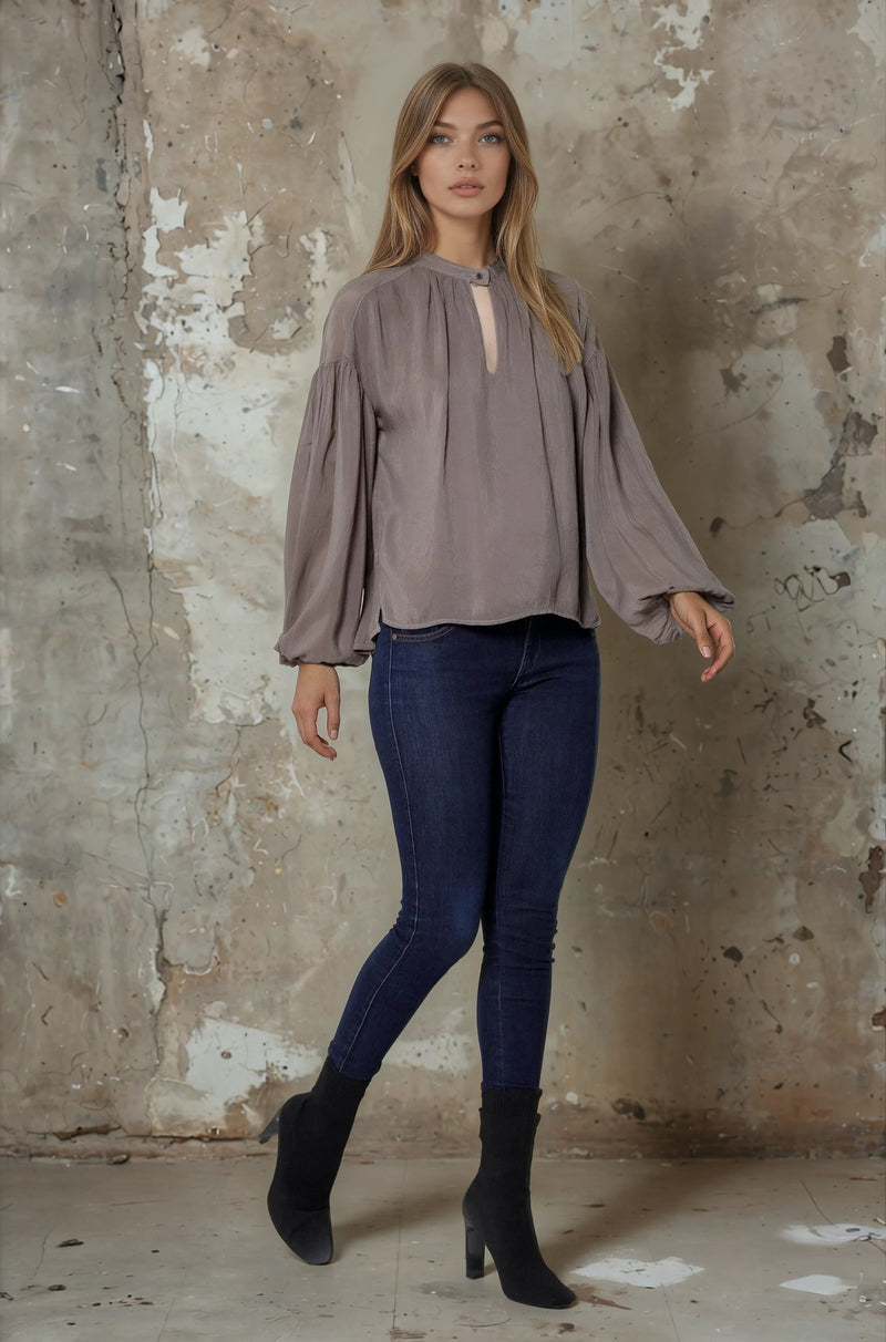 Long Sleeve Blouson Top