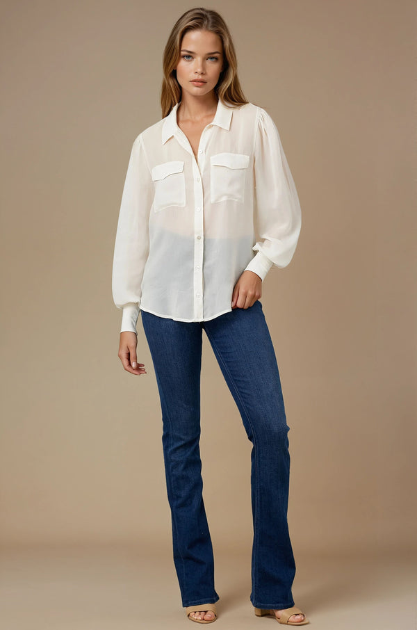 Long Sleeve Rib Cuff Button up shirt