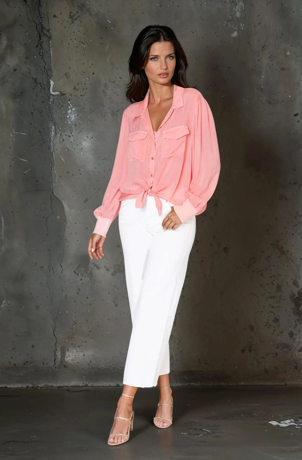 Long Sleeve Rib Cuff Button up shirt