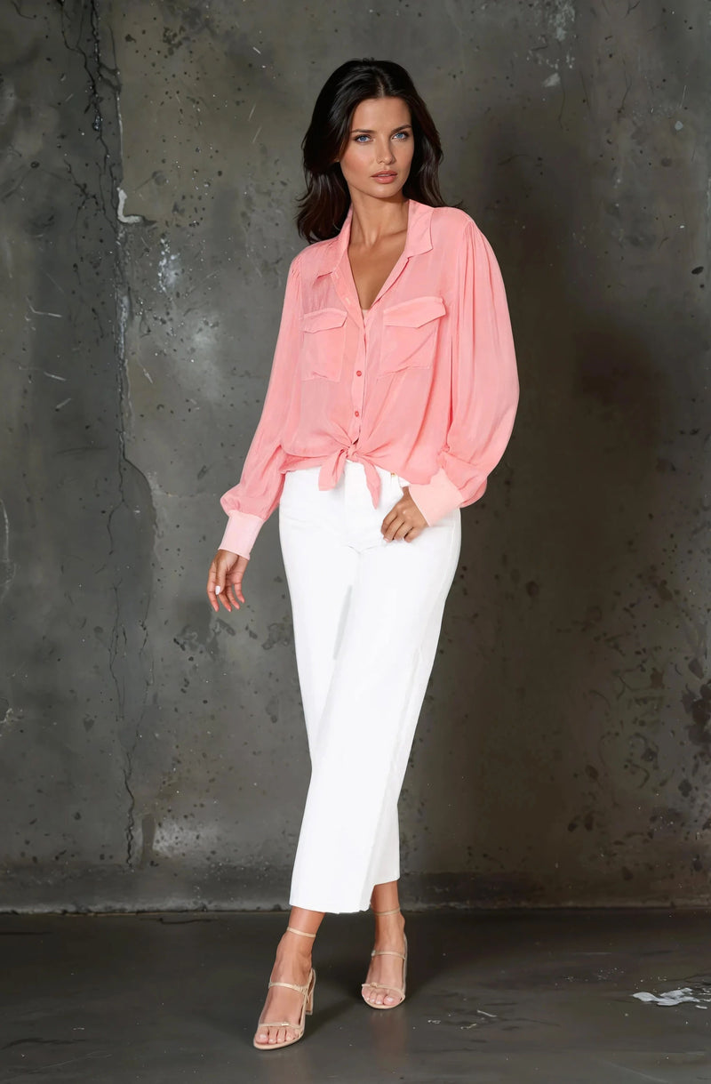 Long Sleeve Rib Cuff Button up shirt