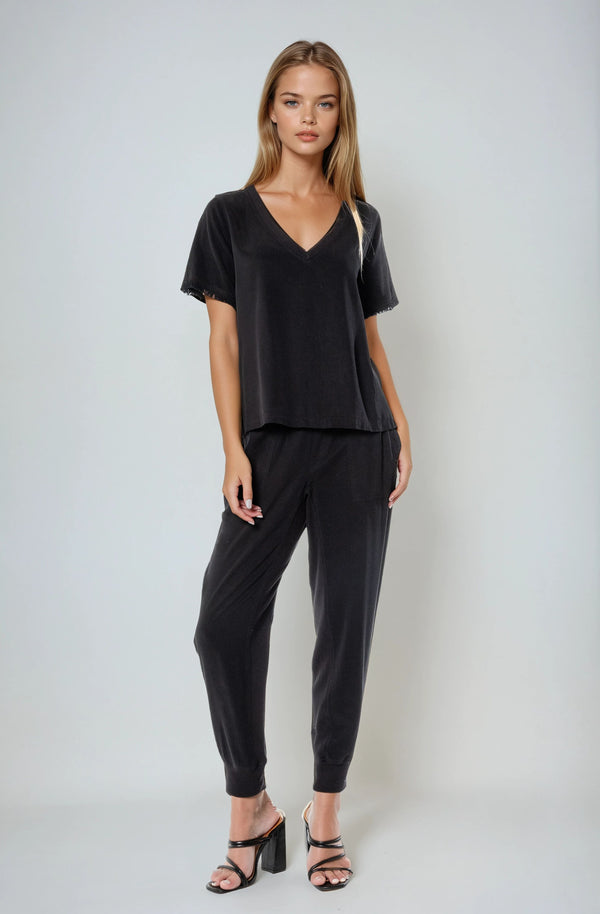 V Neck Short Sleeve  Top