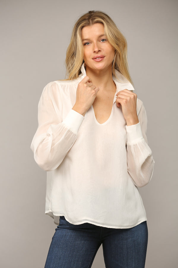 Mock Neck Cutout Top