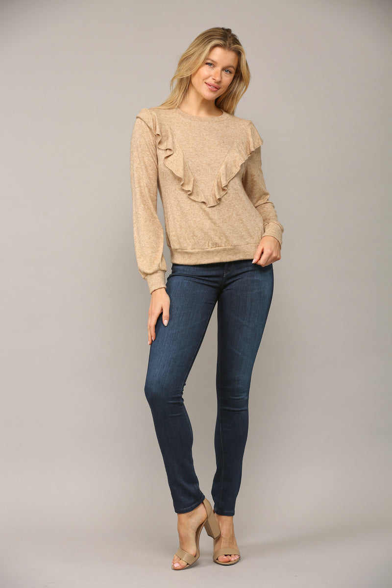 Krystle's Favorite Ruffle Front Sweater Top