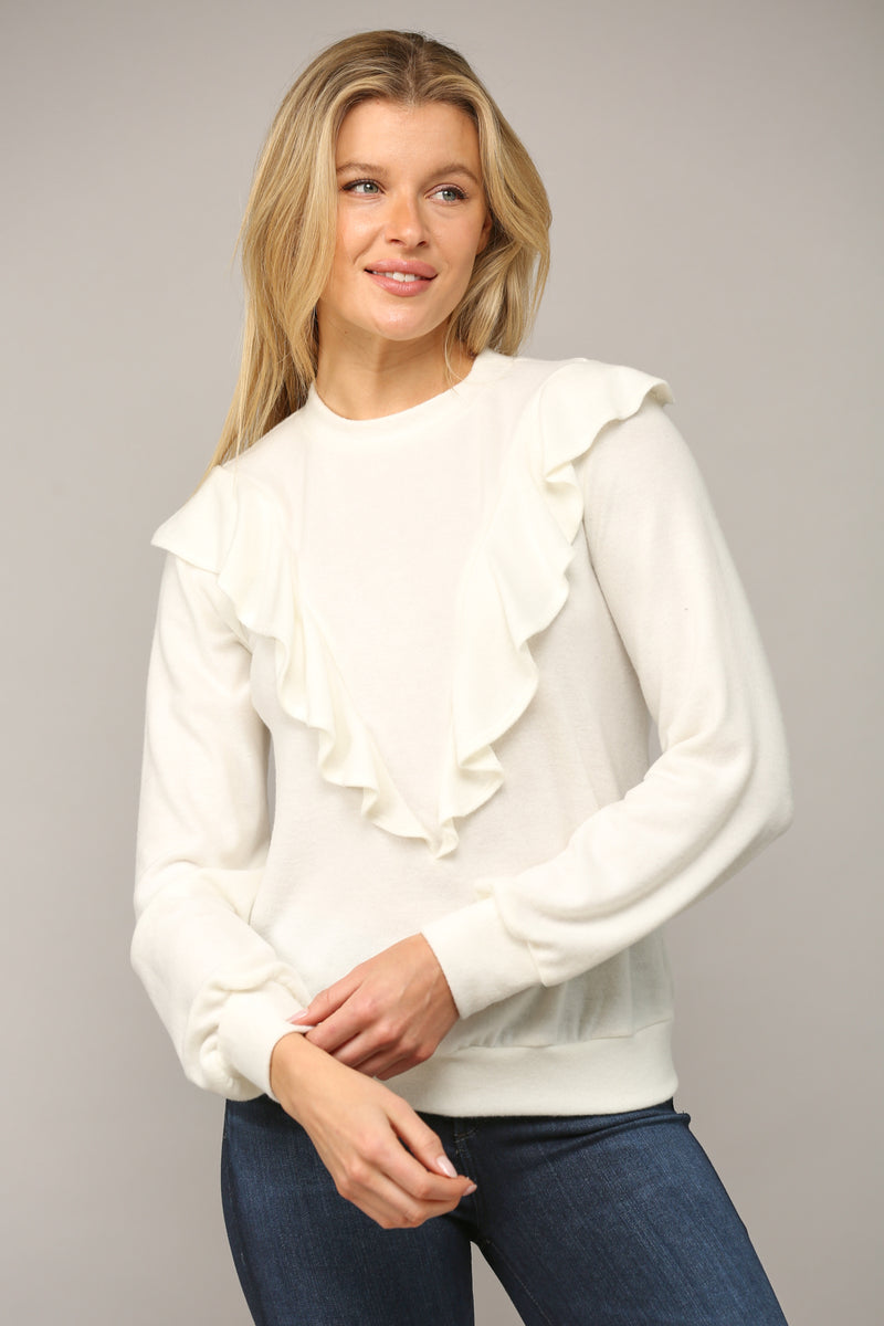 Krystle's Favorite Ruffle Front Sweater Top