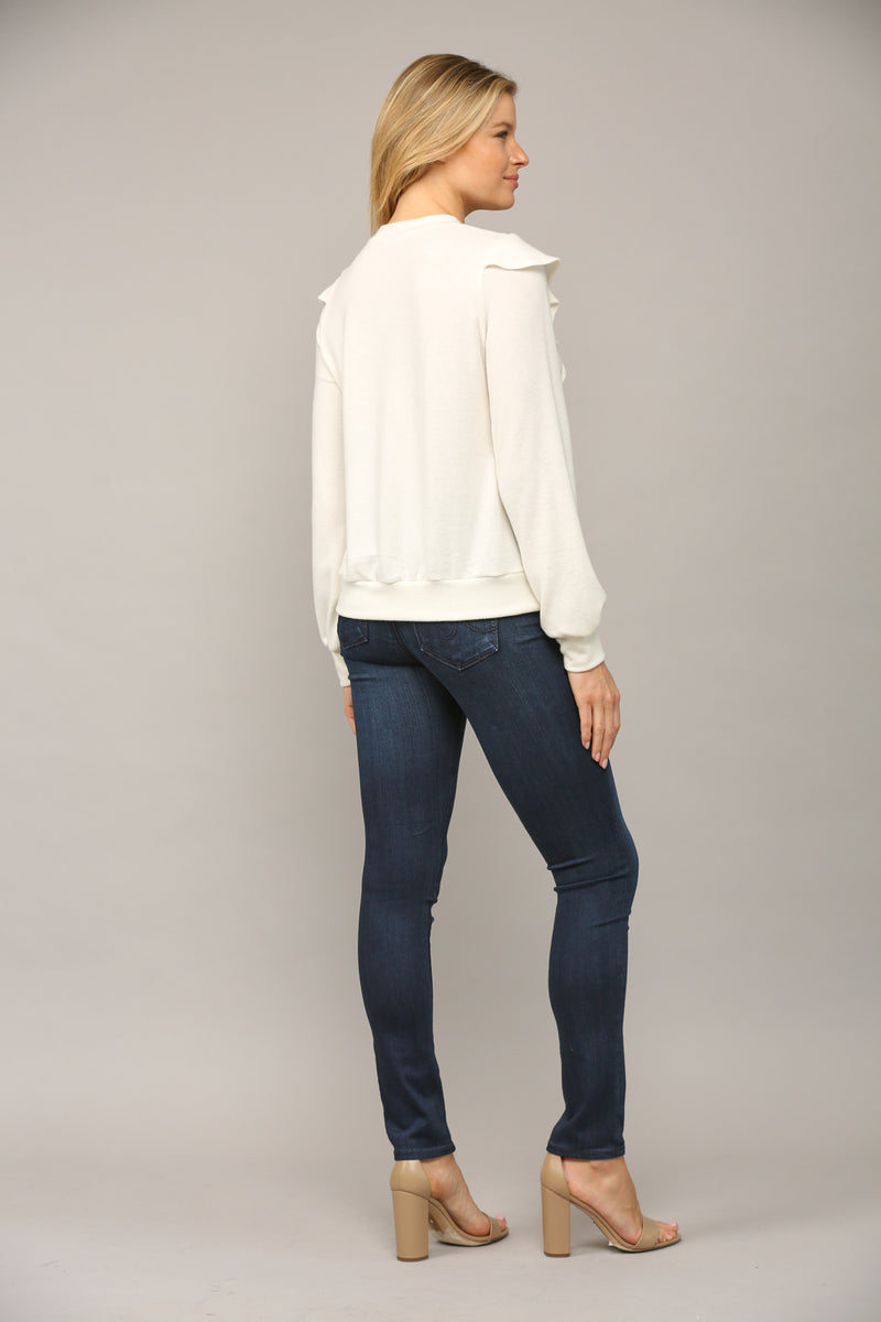 Krystle's Favorite Ruffle Front Sweater Top