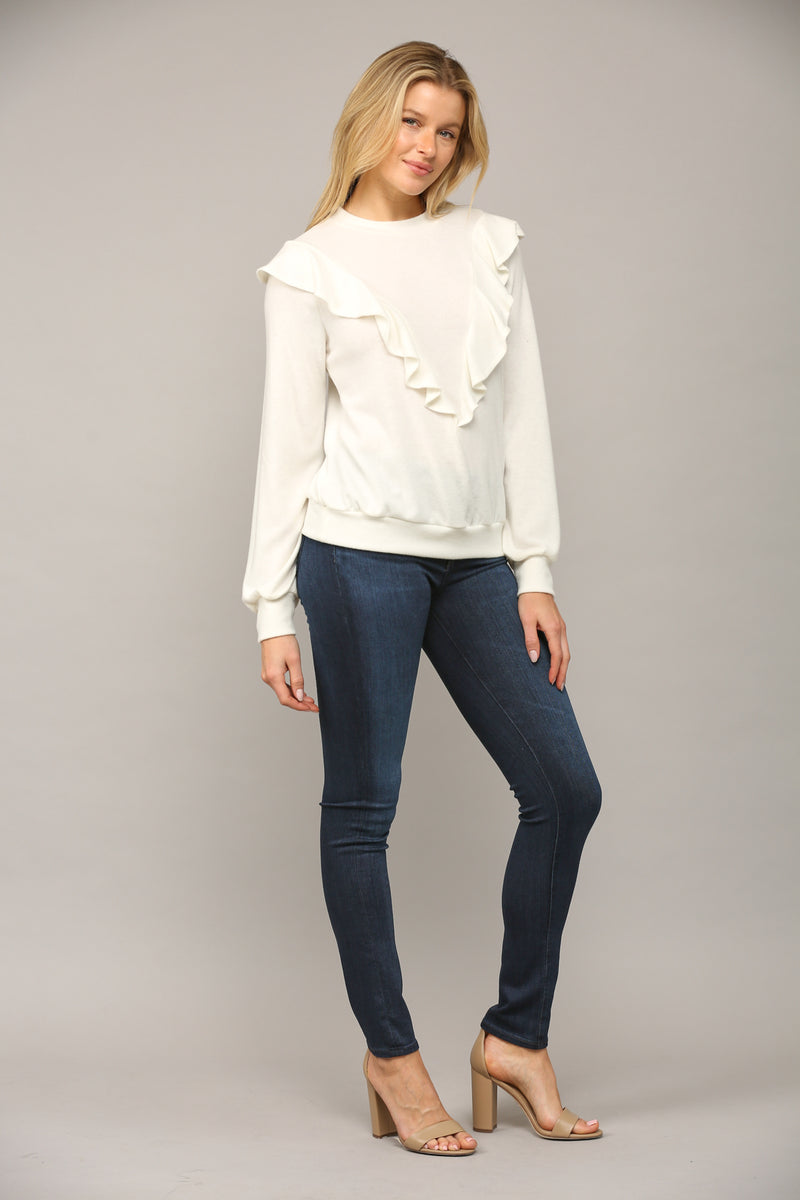 Krystle's Favorite Ruffle Front Sweater Top