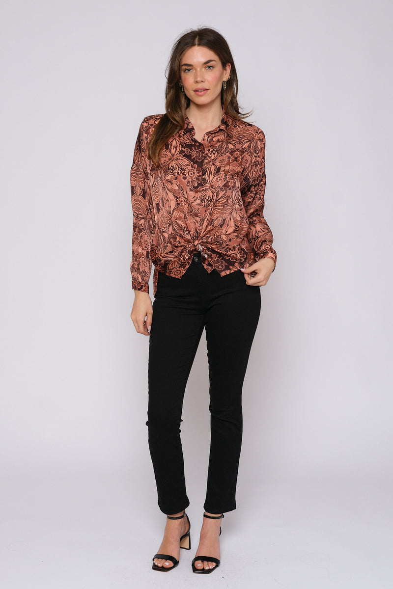 Tie Frtont Printed Top