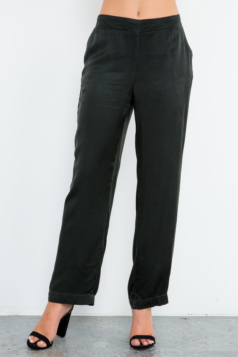 Cupro Flared Pull On Pants