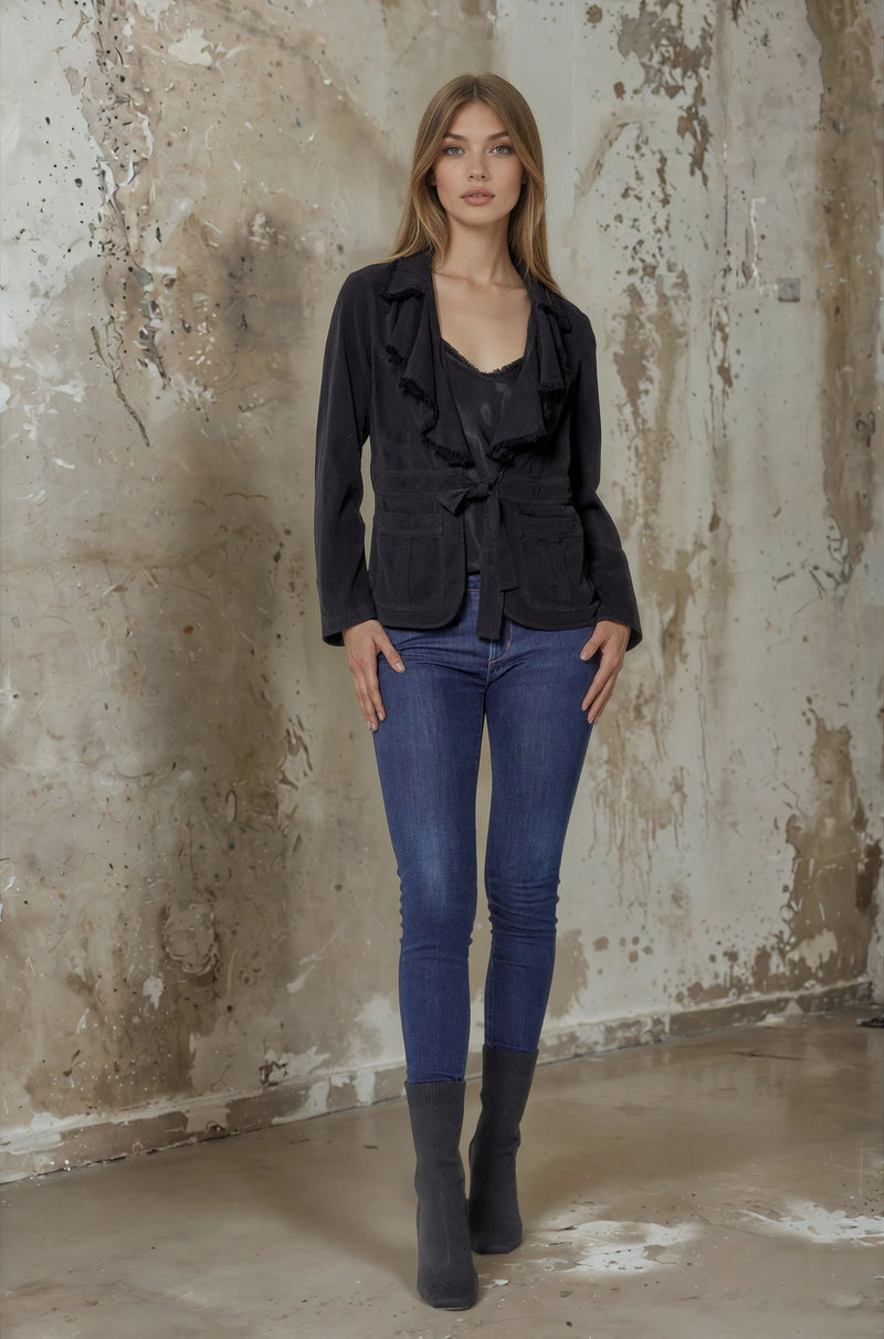 Long Sleeve Ruffle Jacket