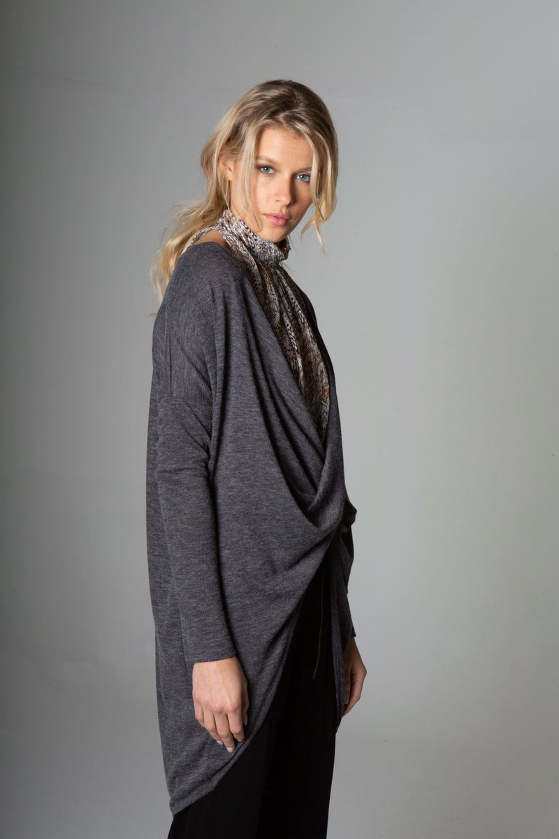 Long Sleeve Twist Front Top