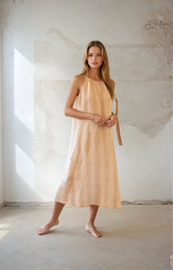 Linen Sleeveless Midi Dress