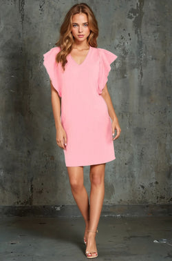 Ruffle Sleeve Dress