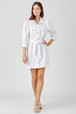 3/4 Sleeve Button Down Dress