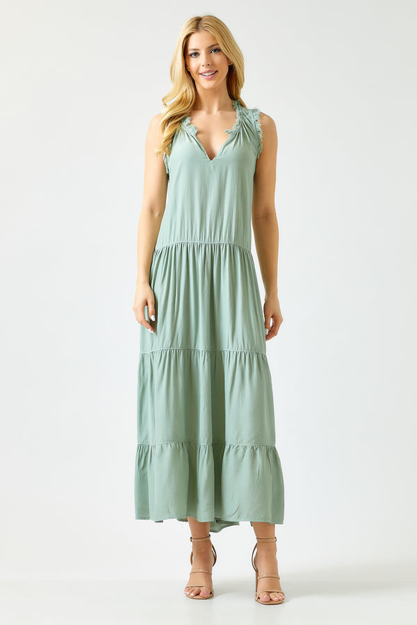 Havana Sleeveless Tier Dress