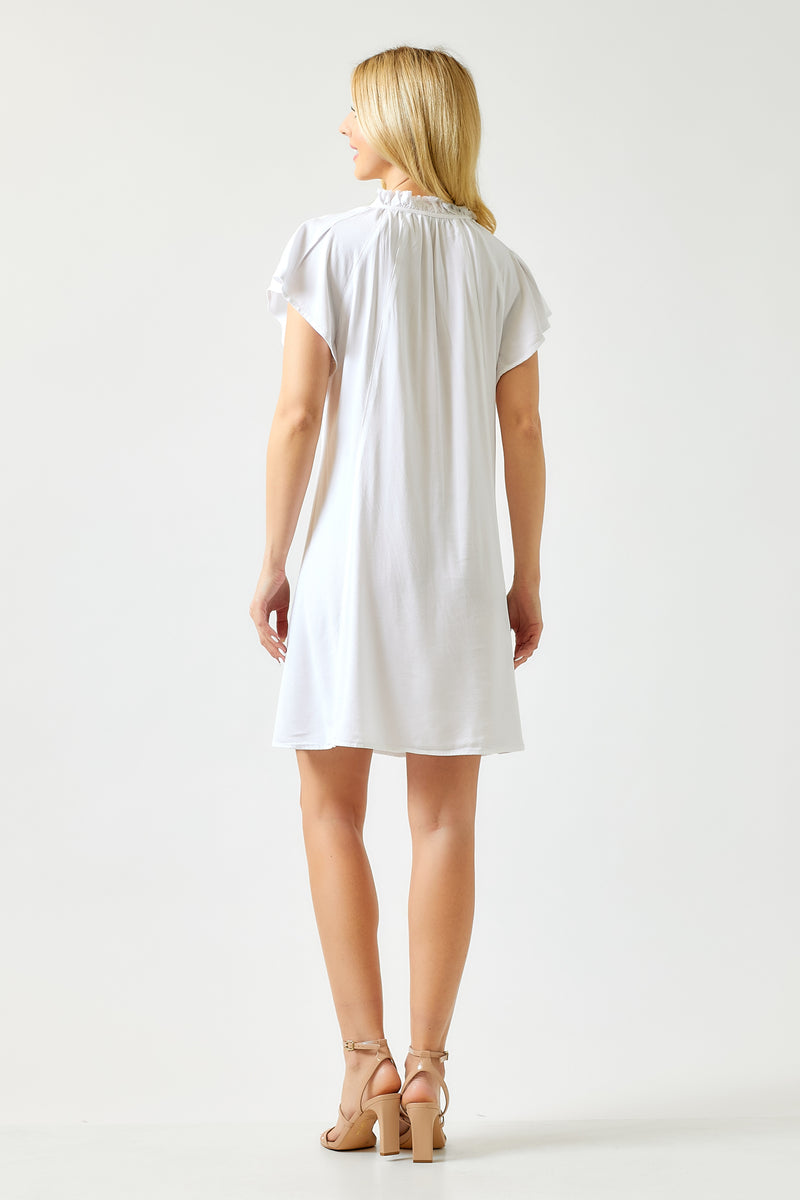 Ruffle Collar Short Sleeve Dress
