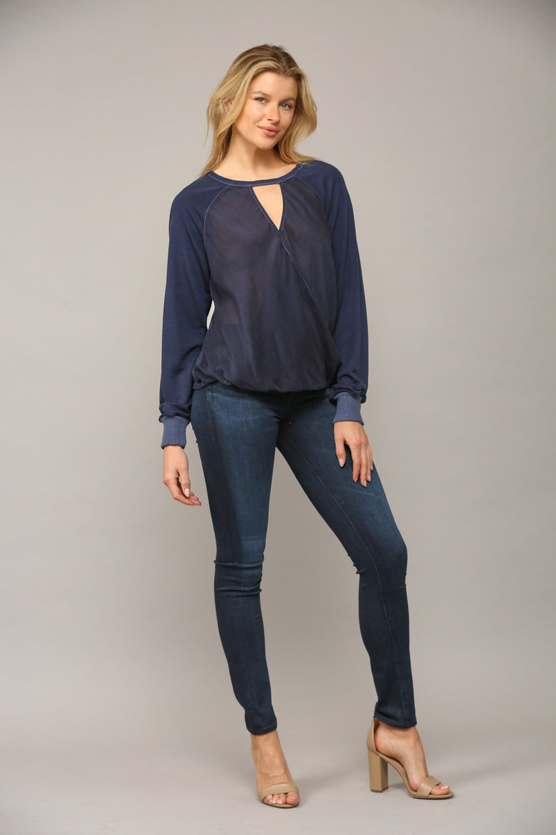 Crossover long sleeve top
