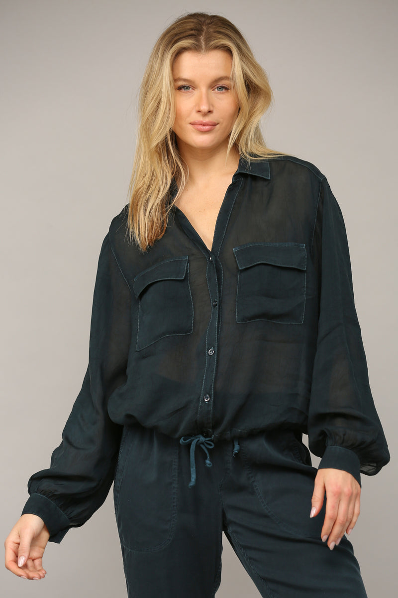 Tie Front Cargo Pockt Top
