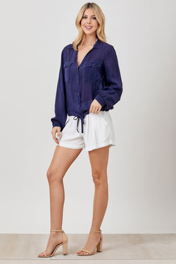 Tie Front Cargo Pockt Top