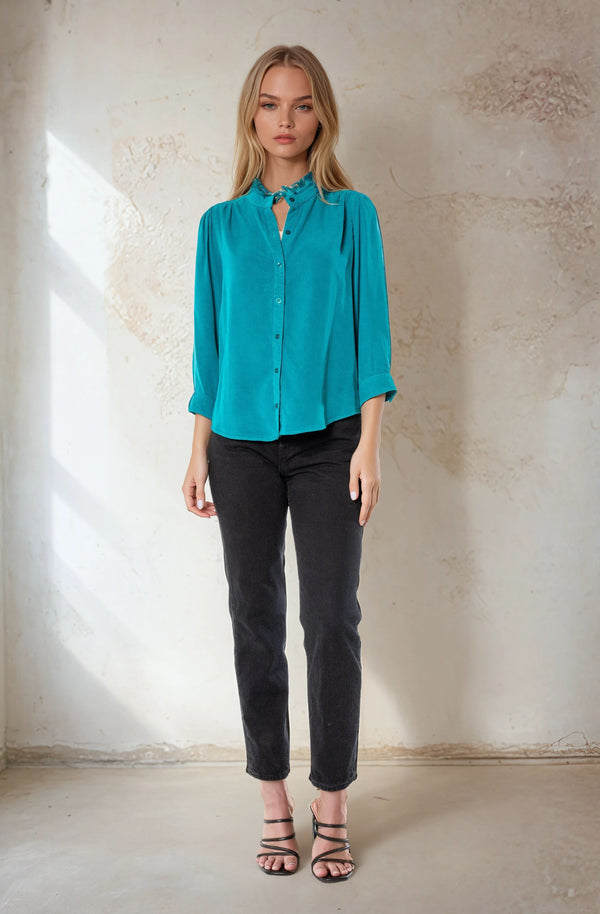 Fry Trim - Mandarin Collar Top