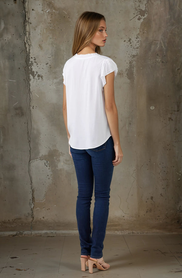 Short sleeve V neck top