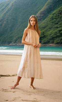 Linen Sleeveless Midi Dress