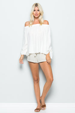 Off Shoulder Tie Knot Top – Maven West Clothing - Main Image