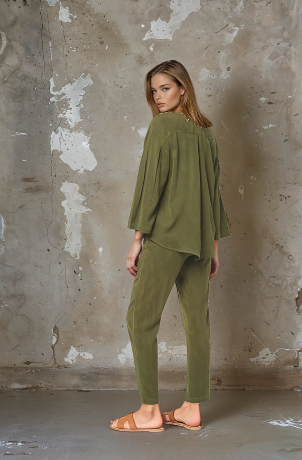 Lace Up 3/4 Sleeve Top