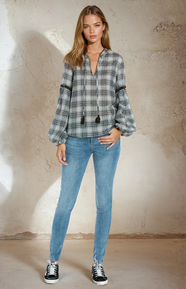 Mandarin Collar Long Sleeve