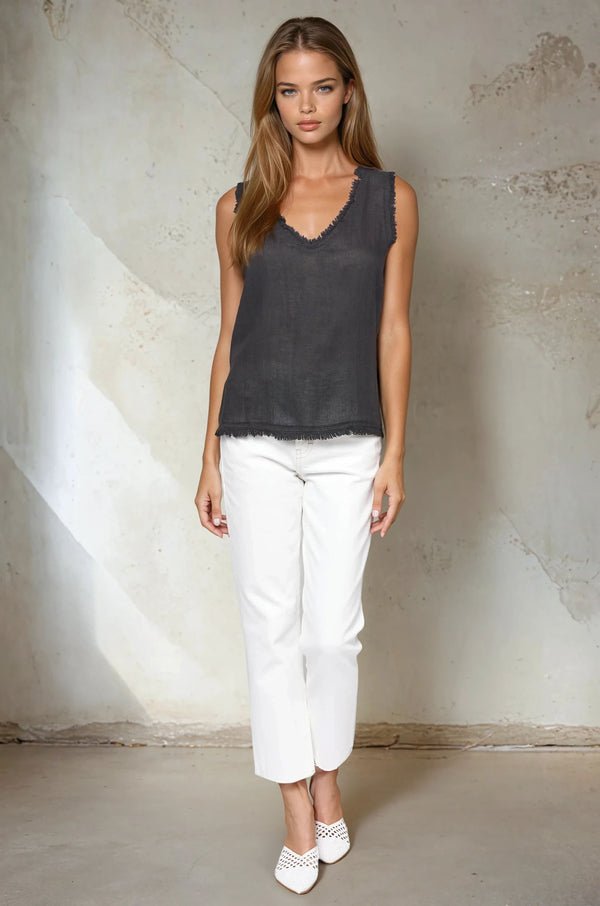 Linen Fray Tank Top