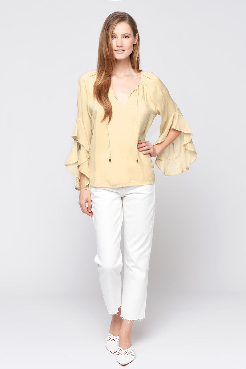 Long Sleeve Ruffle Sleeve Top