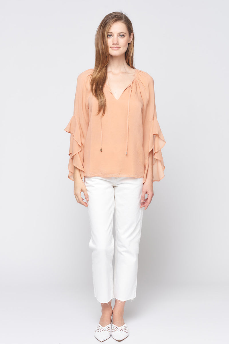 Long Sleeve Ruffle Sleeve Top