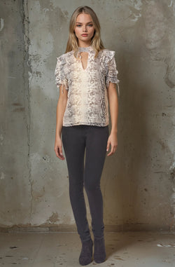 Cinched High Neck Top