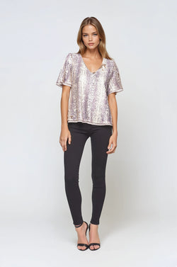 Date Night Sequin Snakeskin Top
