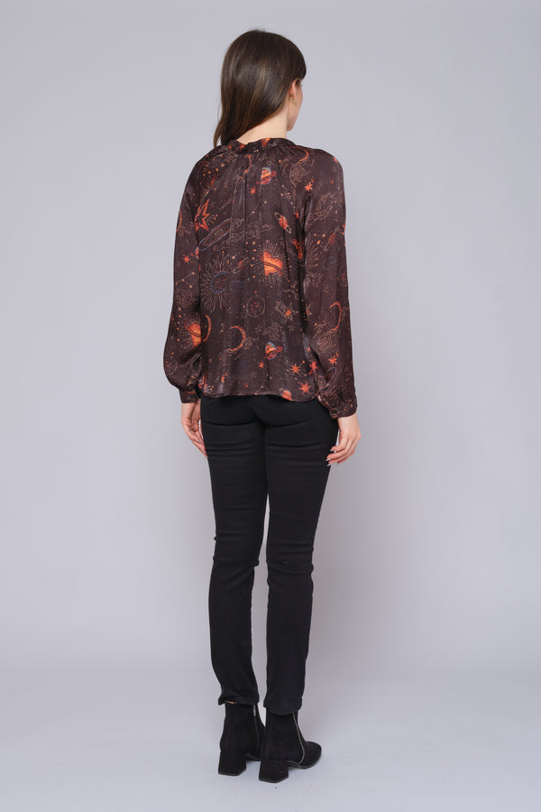 Mandarin Coller Button Down Blouse