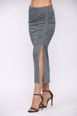 Sinched Slit Skirt