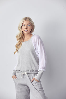 Thermel Mixed Media Lounge Dolman Top