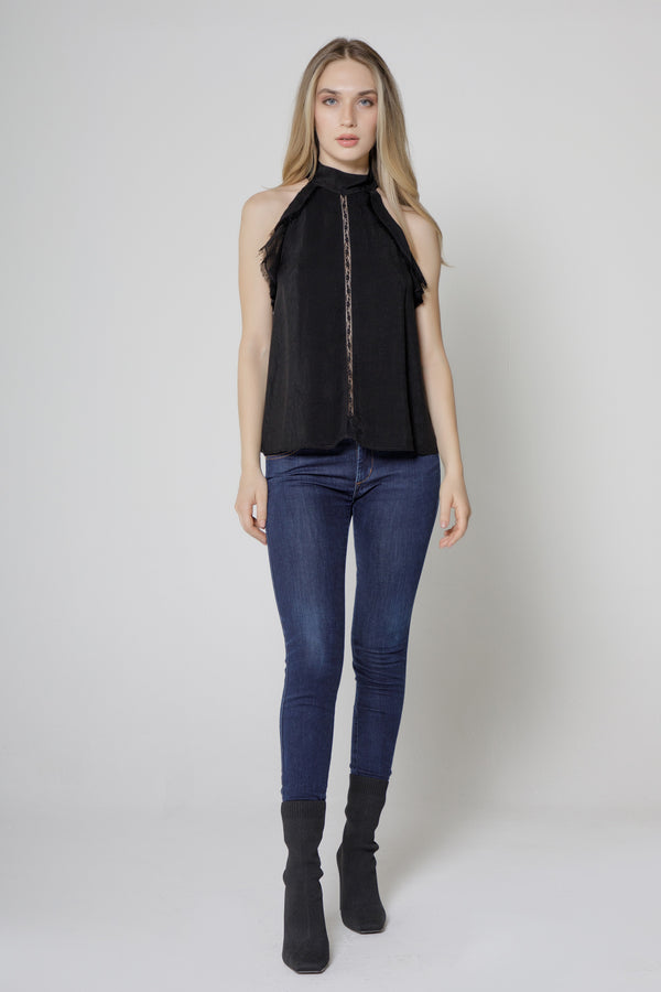 Date Nigh-  Sleeveless Ruffle Top