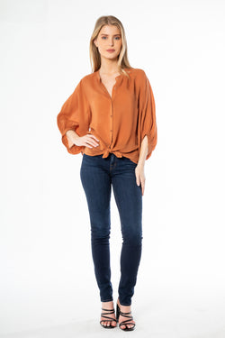 Puff  Sleeve Button Up Top