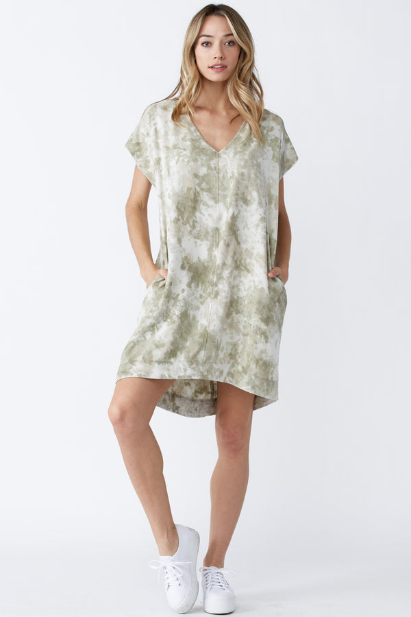 Short Sleeve V-neck Dress