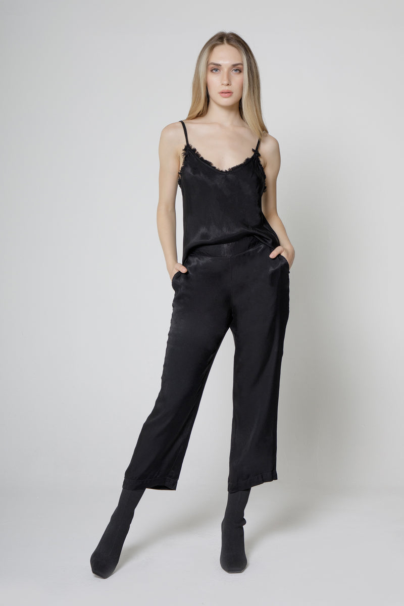 Cupro Flared Pull On Pants