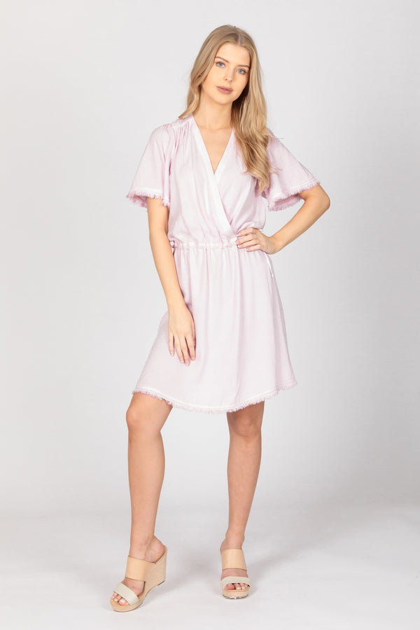 Short Sleeve Fray Dress