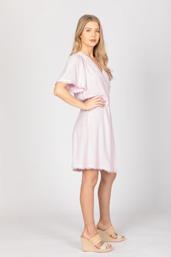 Short Sleeve Fray Dress