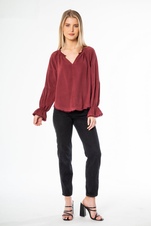 Long Sleeve Peasant Top