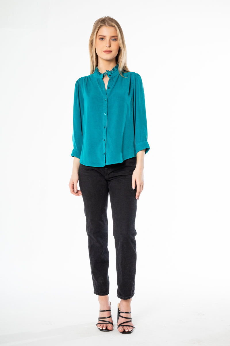 Fry Trim - Mandarin Collar Top