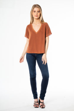 V Neck Short Sleeve  Top